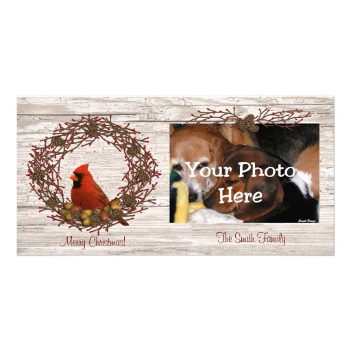 Cardinal Wreath Photo Card