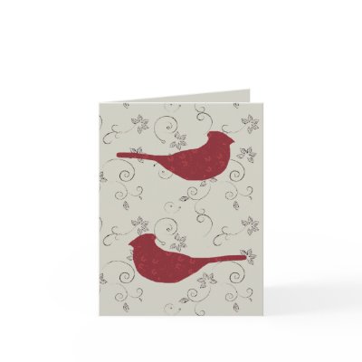 Cardinals and Flowering Vines Note Card by sfcount