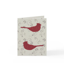 Cardinals and Flowering Vines Note Card