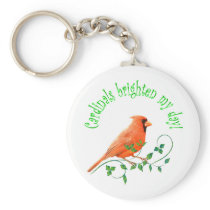 Cardinals Brighten My Day Keychain