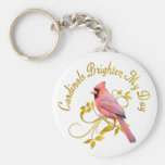 Cardinals Brighten My Day Keychain