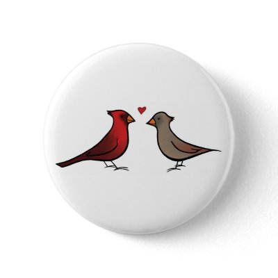 Cardinals in Love Button by pasaiidesignstudio