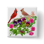 Cardinals in the Garden Pin