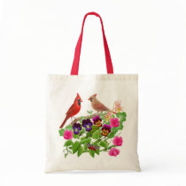 Cardinals in the Garden Tote Bag