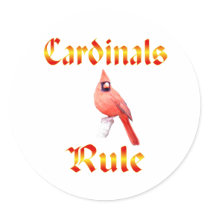 Cardinals Rule Round Stickers