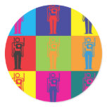 Cardiology Pop Art Round Stickers