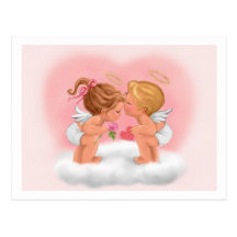 cards angels kids postcards