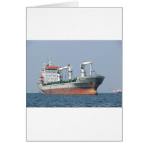 Cargo Ship Bozona Bows Greeting Card