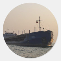 Cargo Ship Sioux Round Sticker