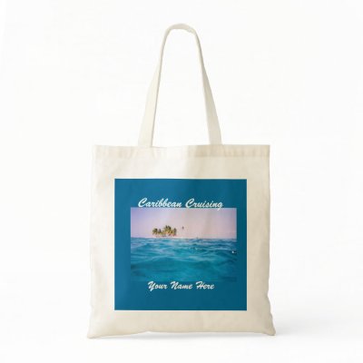 Caribbean Cruising budget Name Tote Bags by CruiseReady