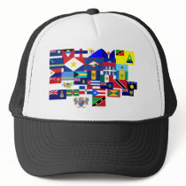 caribbean flags trucker hats