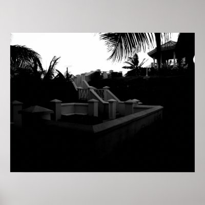 Caribbean Resort Black and White Posters by clyfhull