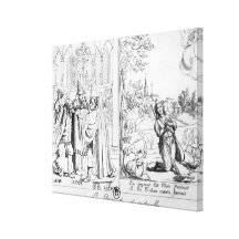 Caricature depicting a Spiritual Dispute Gallery Wrap Canvas