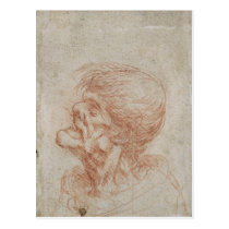 Caricature Head Study of an Old Man, c.1500-05 postcards