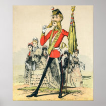 Caricature of a Victorian British Soldier Print