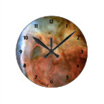 Carina Nebula Shadow and Light Round Clock