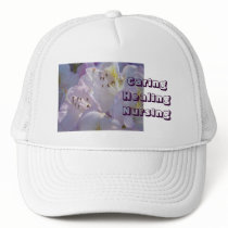 Caring Healing Nursing Hat gifts Floral Pink White