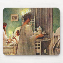 Carl Larsson St. Lucia Day Christmas in Sweden Mousepads