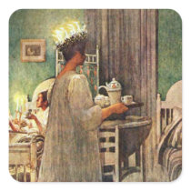Carl Larsson St. Lucia Day Christmas in Sweden Sticker