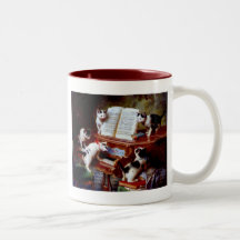 Carl Reichert Kittens Playing Piano Mugs