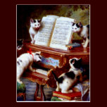 Carl Reichert Kittens Playing Piano postcards