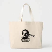 Carl Sagan is my co-pilot Canvas Bag
