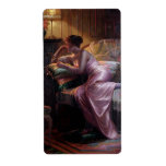 Carlier: Elegant Lady with Mirror Custom Shipping Label
