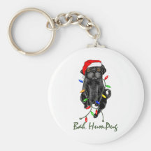 Carlin noir de Bah HumPug Porte-clés