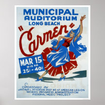 Carmen Long Beach 1938 WPA Print