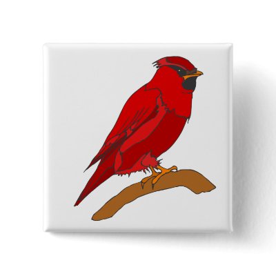 Carmine Cardinal Buttons by BisforBirds
