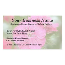 Carnation Pink Sweet Williams Business Card Template