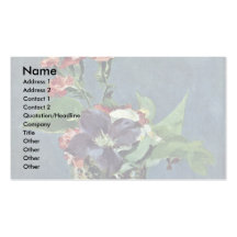 Carnations And Clematis In A Crystal Vase Business Card Templates