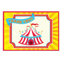 Carnaval ou cartes de Merci de tente de cirque Invitations