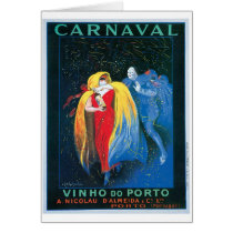 Carnaval Vinho Do Porto Vintage Wine Ad Art Card