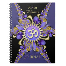 Carnet élégant de l'OM de dentelle pourpre d'or de