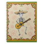 Carnet/journal de jeu squelettiques de guitare de 