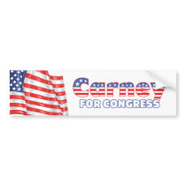 Carney for Congress Patriotic American Flag Design Bumper Stickers