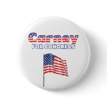 Carney for Congress Patriotic American Flag Design Pin