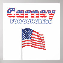 Carney for Congress Patriotic American Flag Design Poster