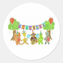 Carnival Critters Round Stickers