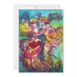 CARNIVAL DANCE,Mardi Gras Party, vibrant pink blue Announcements