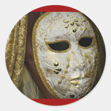 carnival mask round sticker