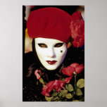 Carnival Mask with Red Roses, Venice