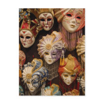 Carnival Masks in Venice Postcards