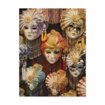 Carnival Masks in Venice Postcard