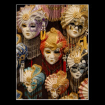 Carnival Masks in Venice postcards