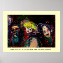 CARNIVAL NIGHT IN VENICE Venetian Masquerade Masks Print