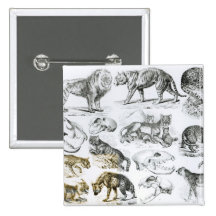 Carnivorous Animals Pinback Buttons