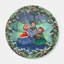 CAROLERS et GUIRLANDE de SAPIN par SHARON SHARPE Aimant