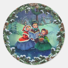 CAROLERS & FIR WREATH by SHARON SHARPE Stickers